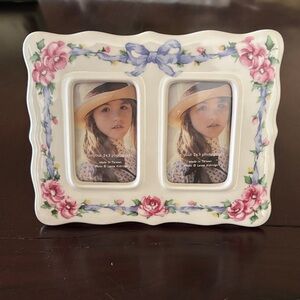 Floral Double ceramic Photo Frame